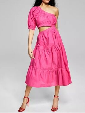 And Now This Cotton Cutout One-Shoulder Dress Macy's Exclusive Size Small NWT